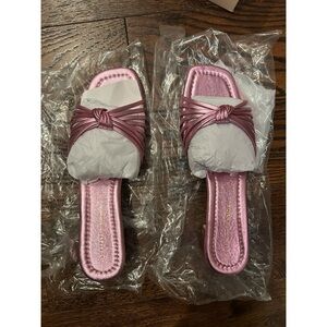 Loeffler Randall Hazel Pink Leather Knot Mule